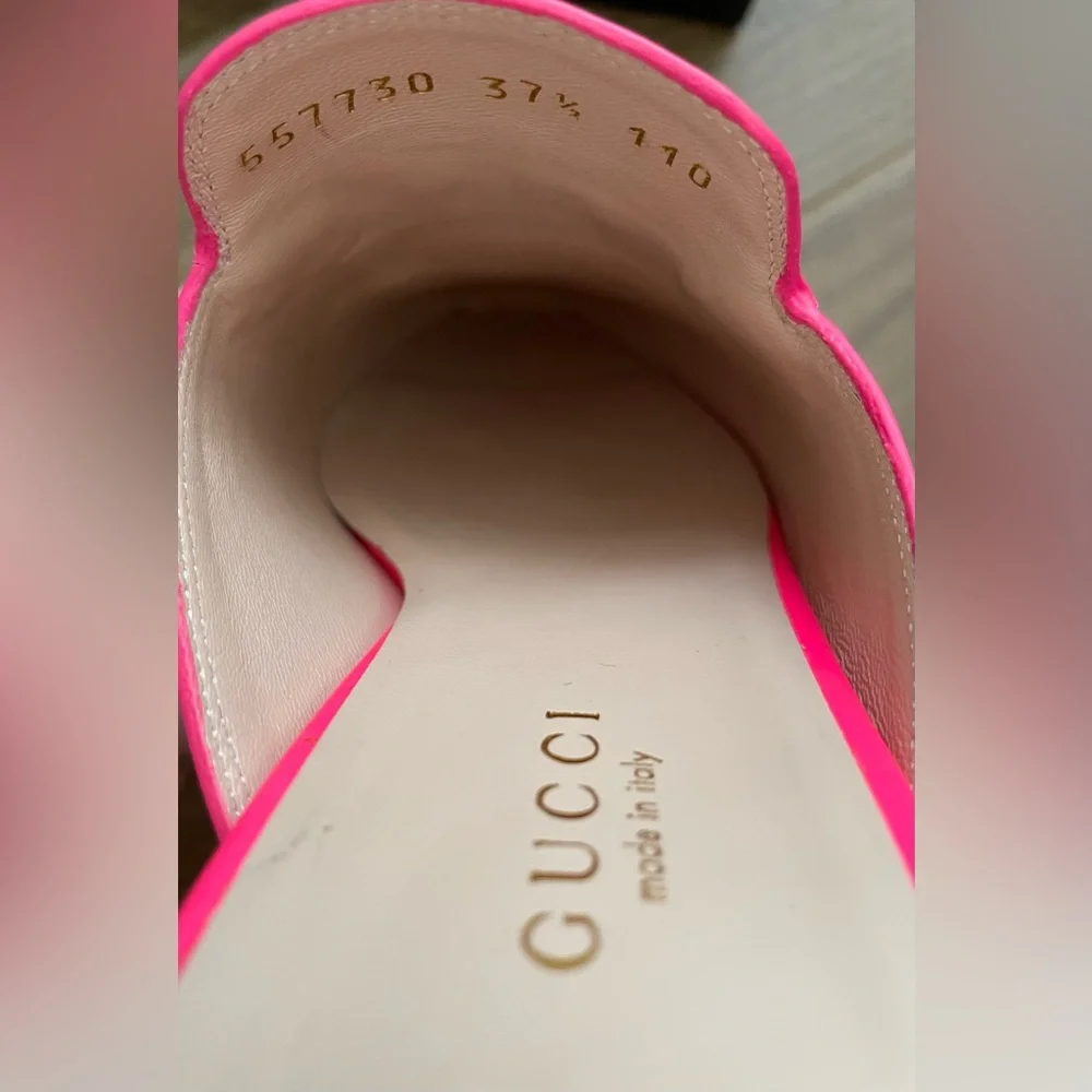 Gucci Hot Pink 37 1/2 Princetown Mules - Picture 12 of 16